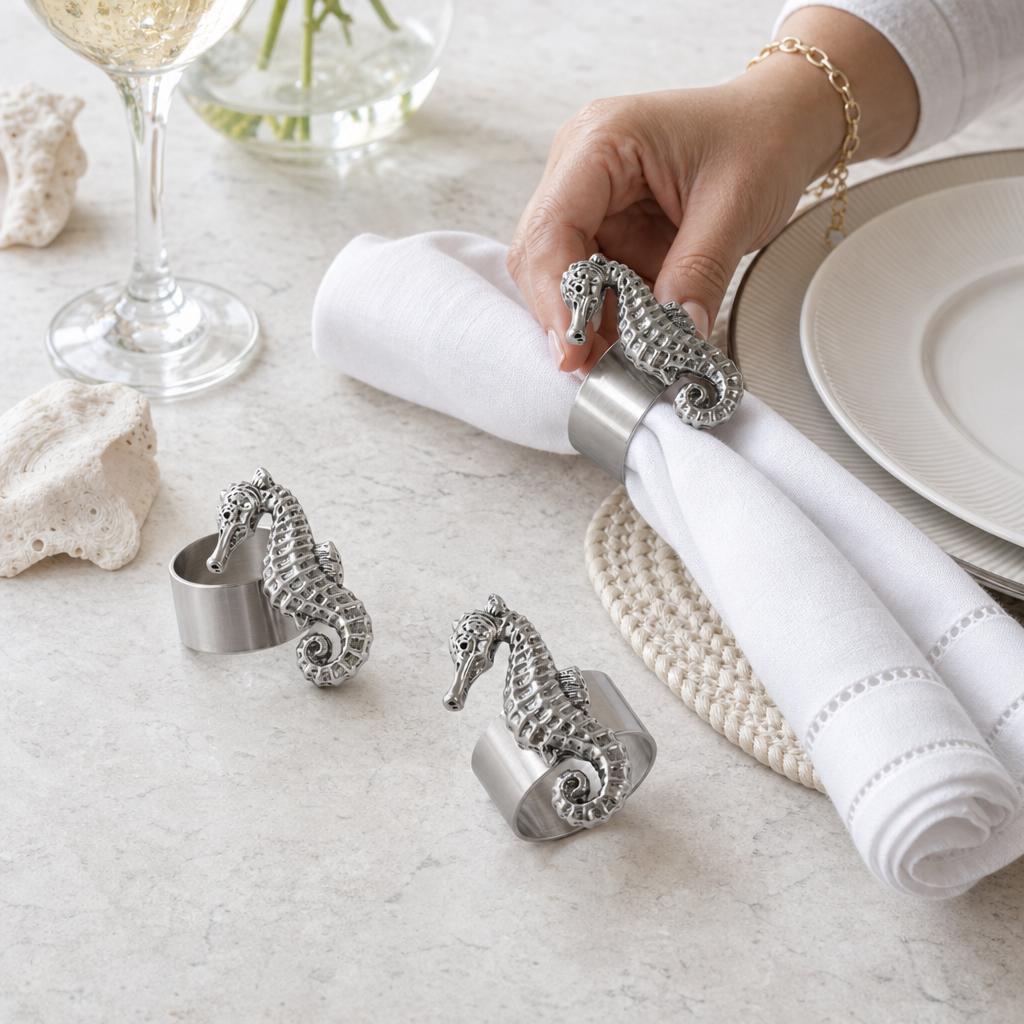 Sea Horse Napkin Rings - set of 4