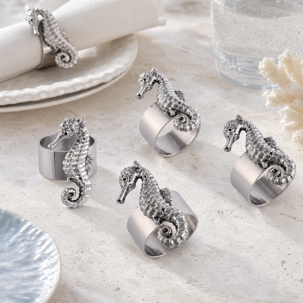 Sea Horse Napkin Rings - set of 4