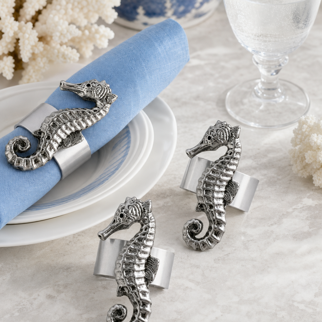 Sea Horse Napkin Rings - set of 4