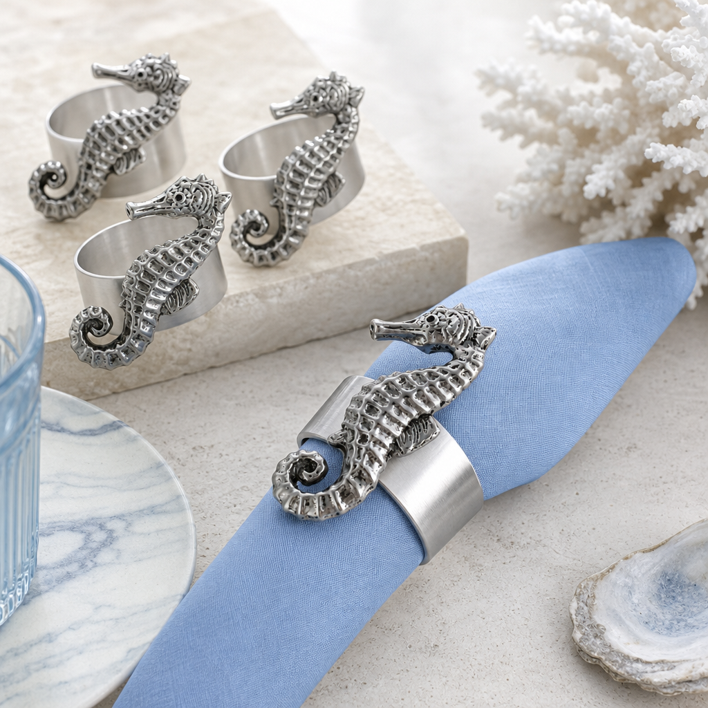 Sea Horse Napkin Rings - set of 4