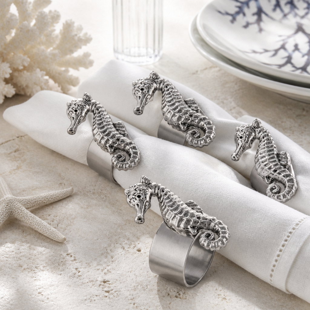 Sea Horse Napkin Rings - set of 4