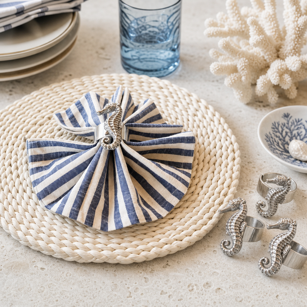 Sea Horse Napkin Rings - set of 4