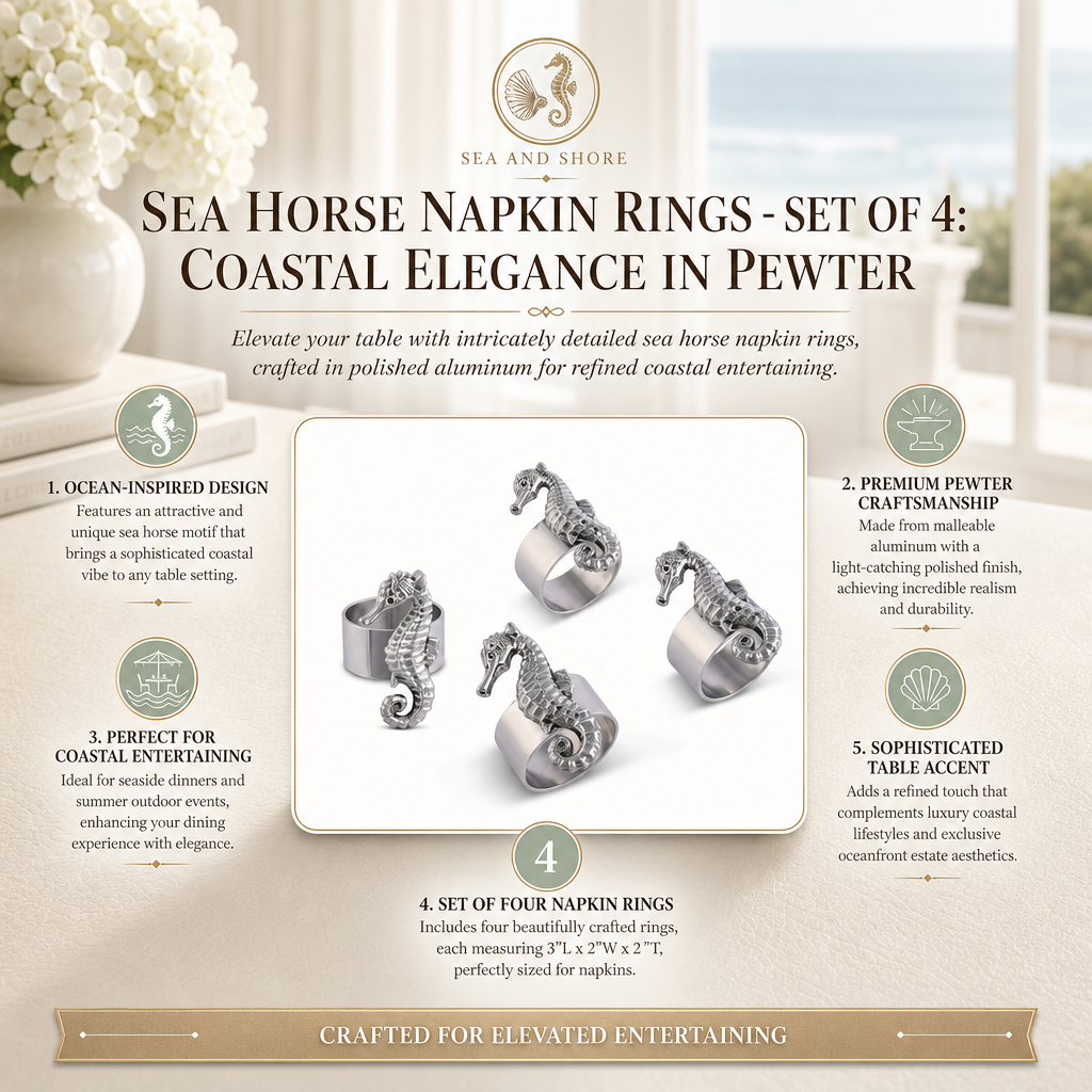 Sea Horse Napkin Rings - set of 4