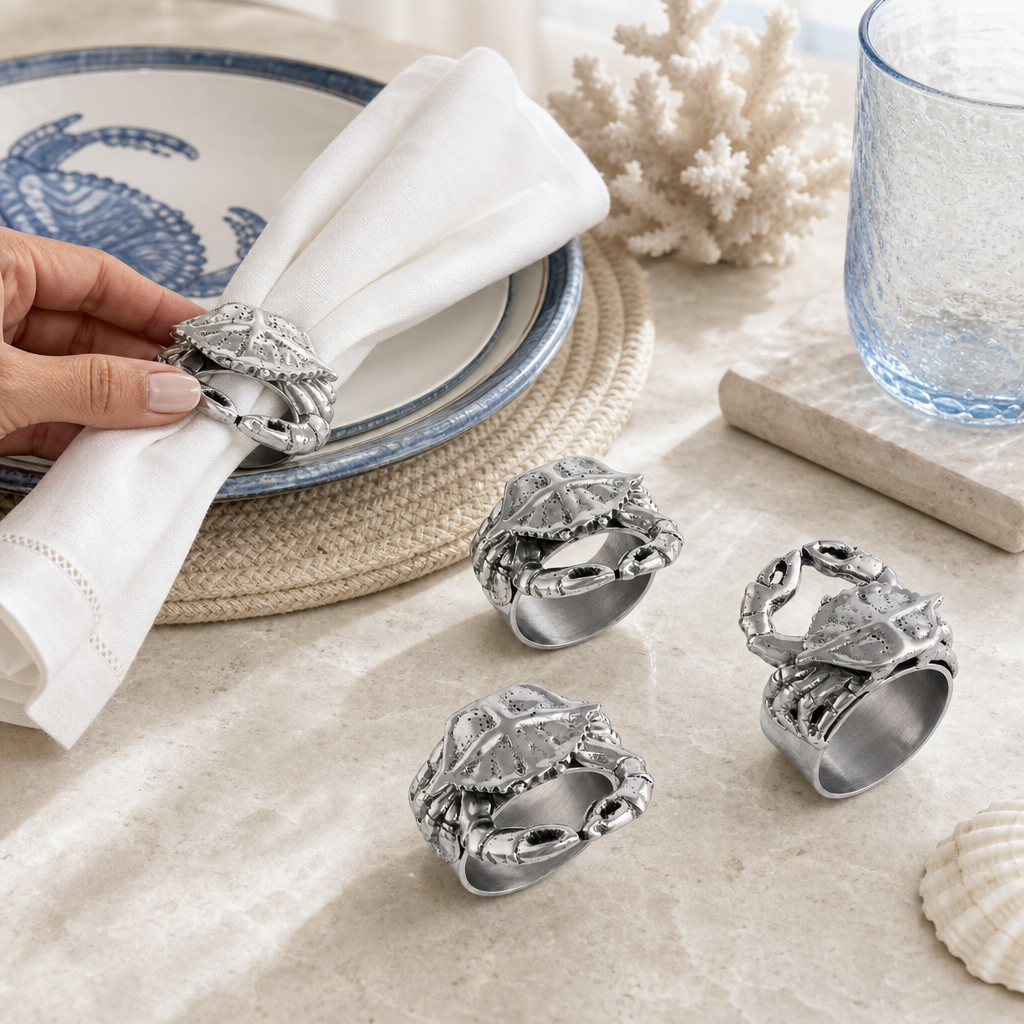 Crab Napkin Rings - set of 4