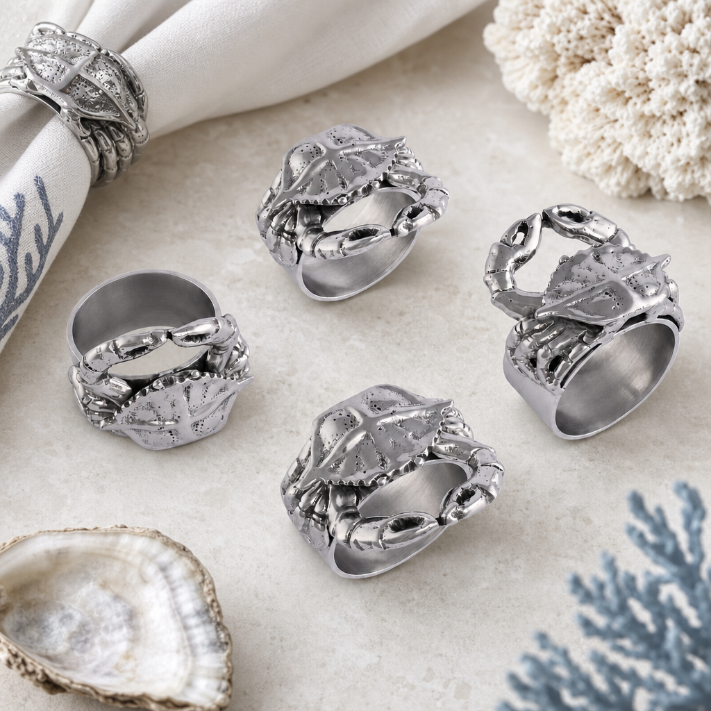 Crab Napkin Rings - set of 4