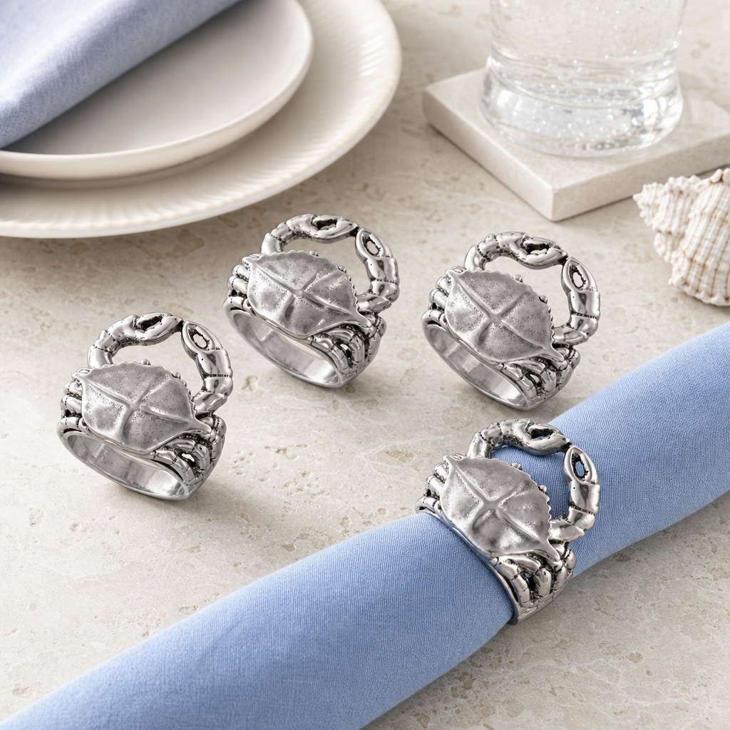Crab Napkin Rings - set of 4