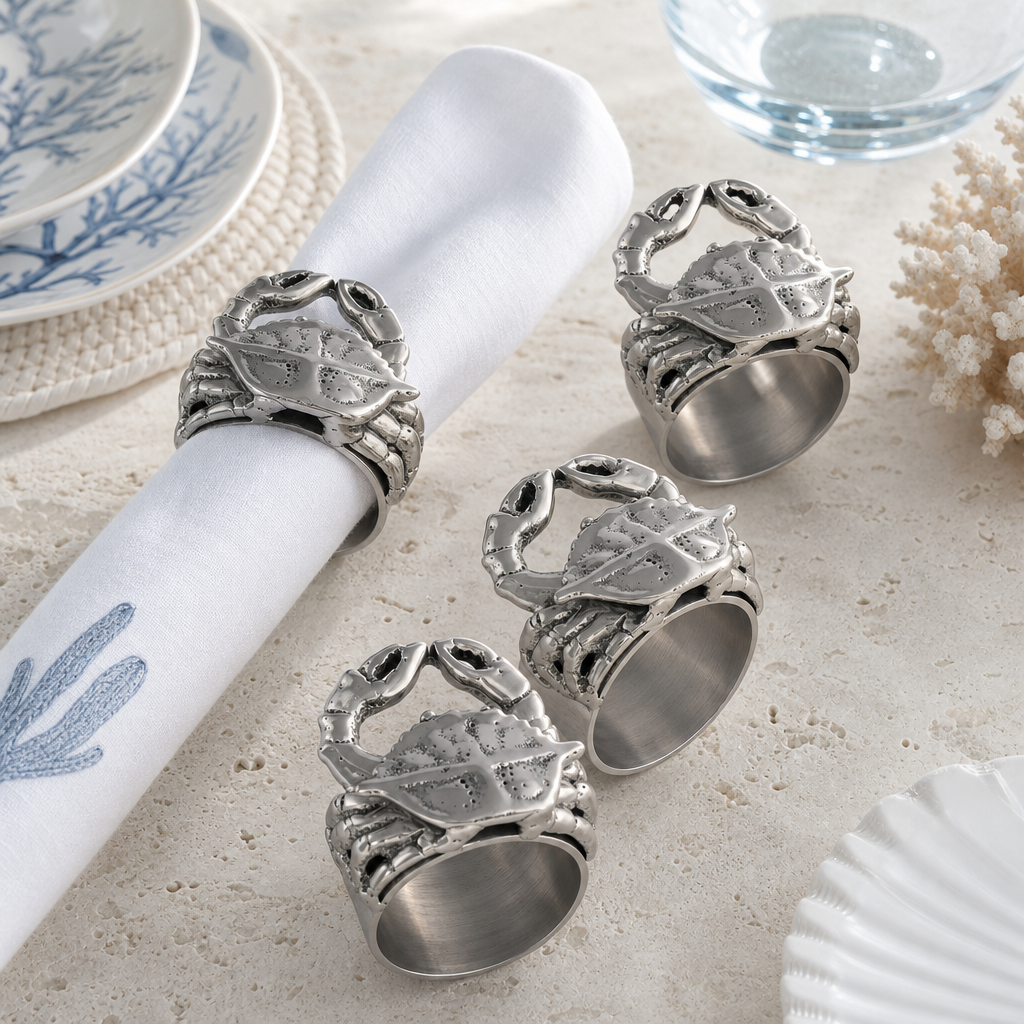 Crab Napkin Rings - set of 4
