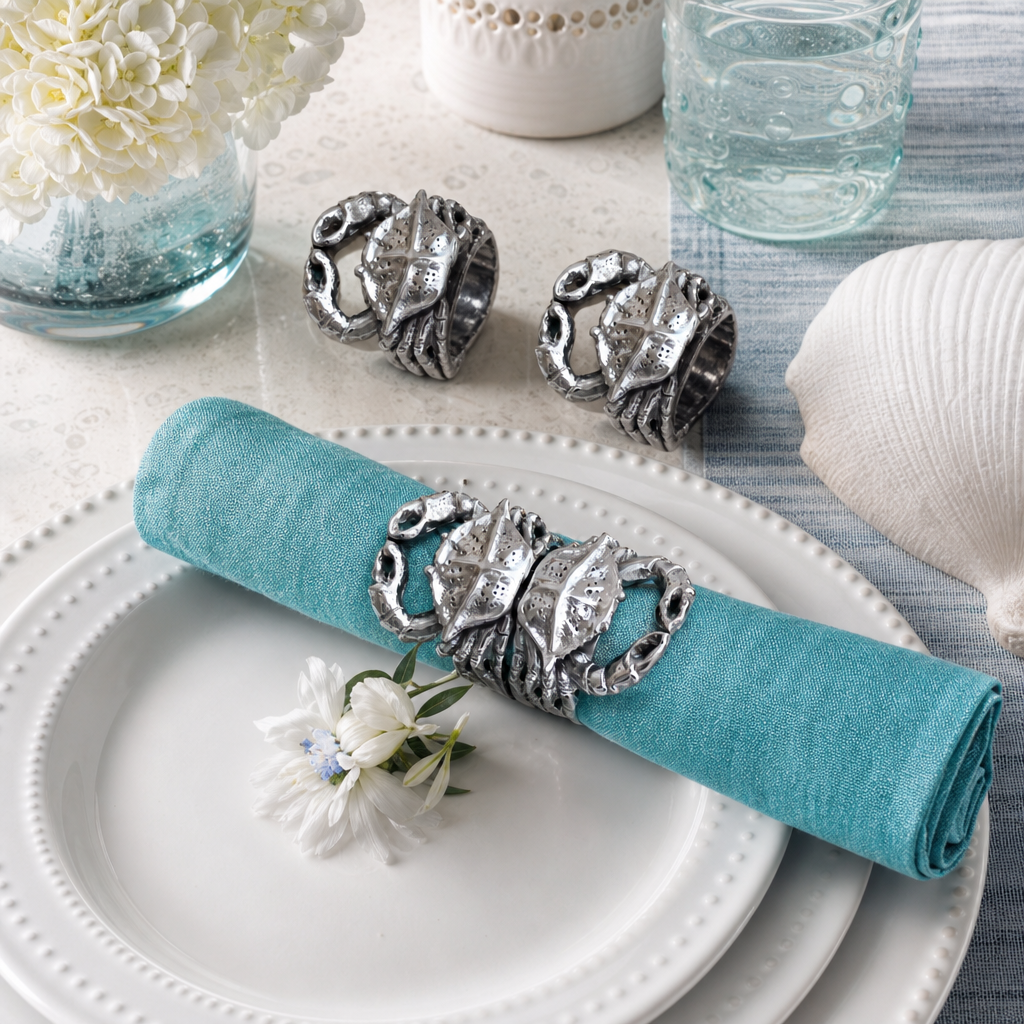 Crab Napkin Rings - set of 4