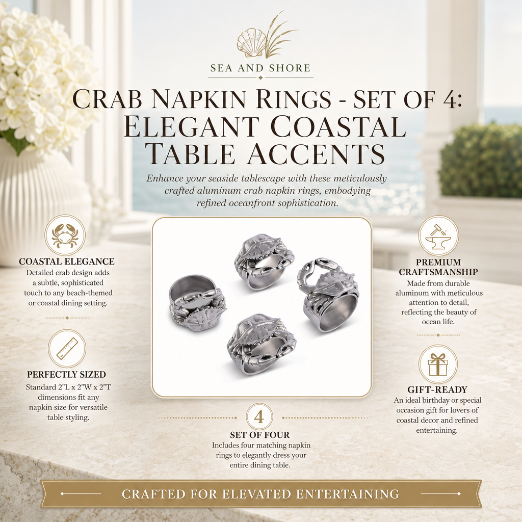 Crab Napkin Rings - set of 4