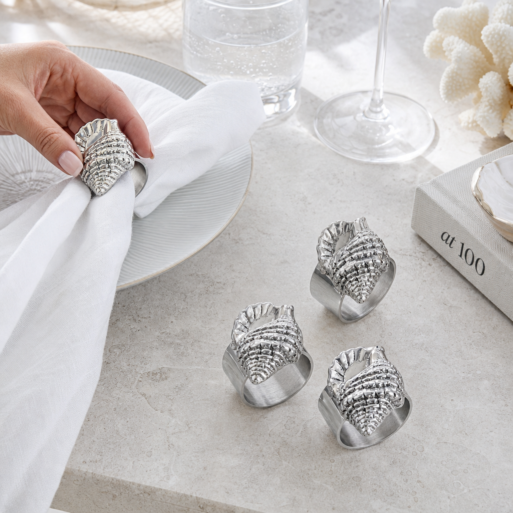 Sea Shell Napkin Rings - set of 4