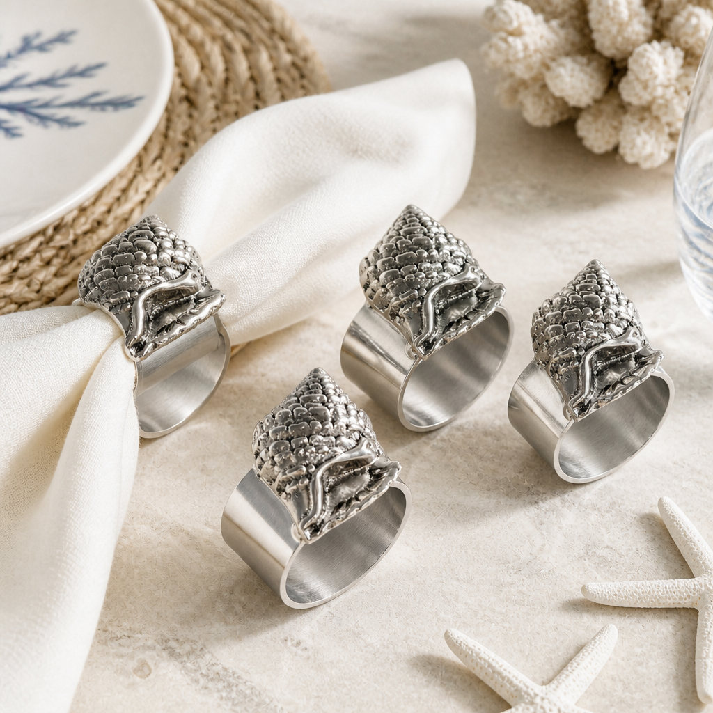 Sea Shell Napkin Rings - set of 4