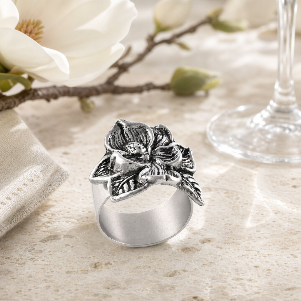 Magnolia Napkin Rings - set of 4