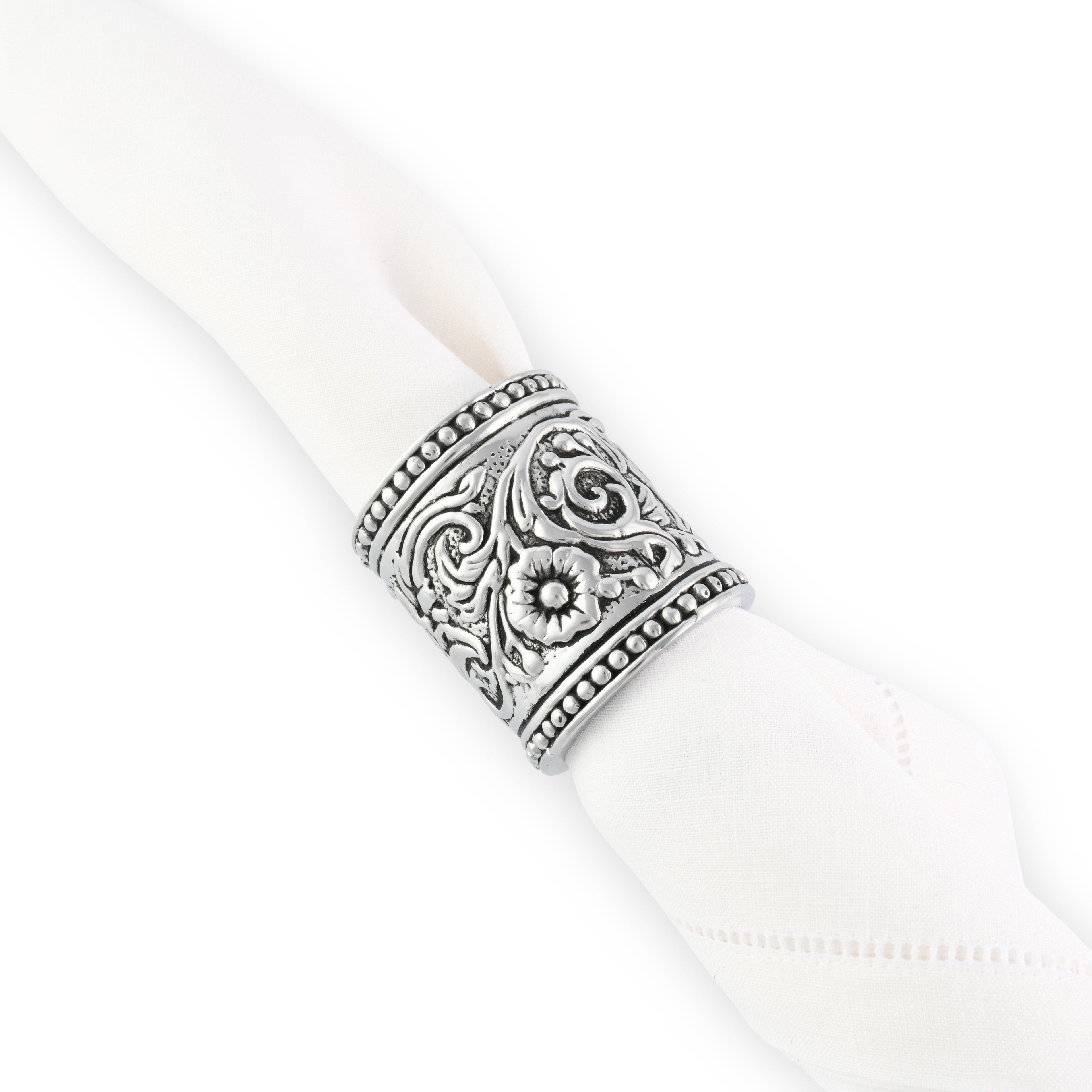 Concho Pattern Napkin Rings Set of 4