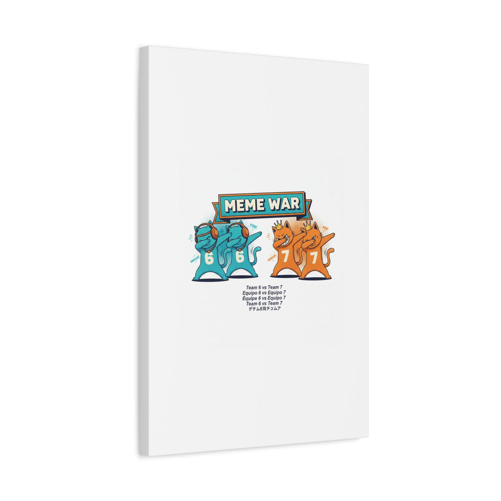 Meme War: Six vs. Seven Canvas Wall Art
