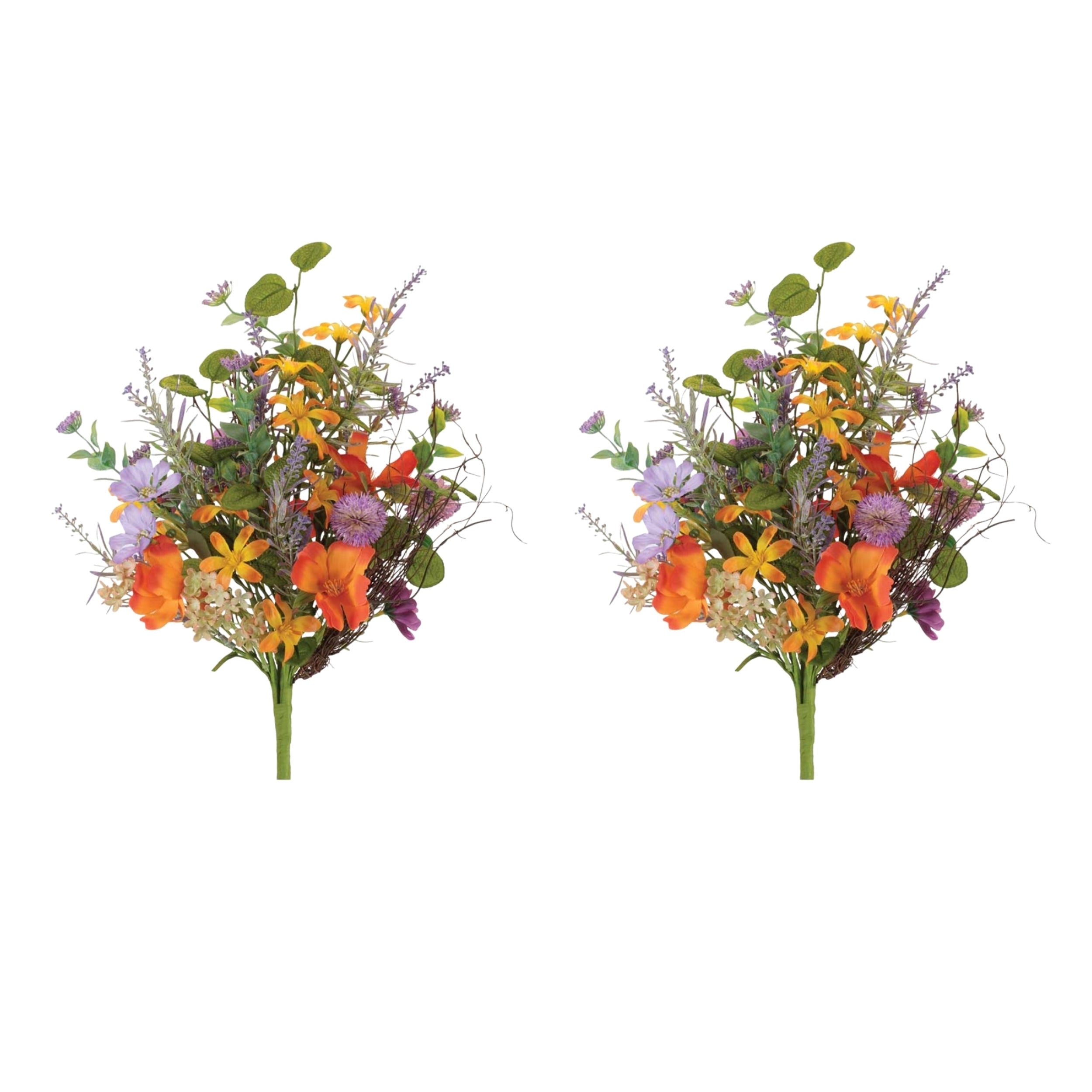 Mixed Wildflower Floral Bush (Set of 2)