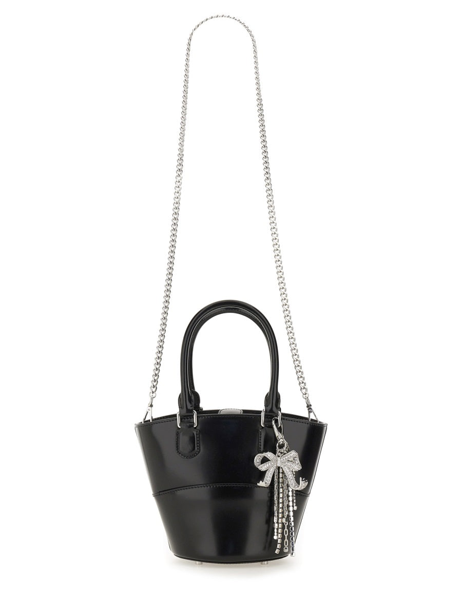 Self-Portrait Women Leather Tote Bag With Charm