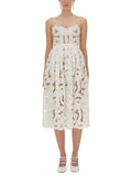 Self-Portrait Women Embroidered Midi Dress With Bow