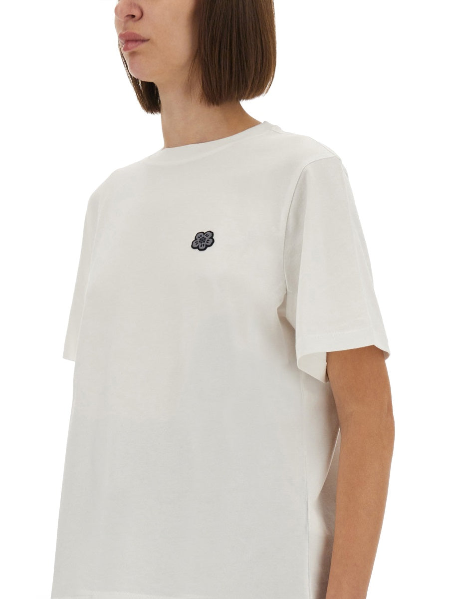 Kenzo Women T-Shirt With "Boke Flower" Embroidery