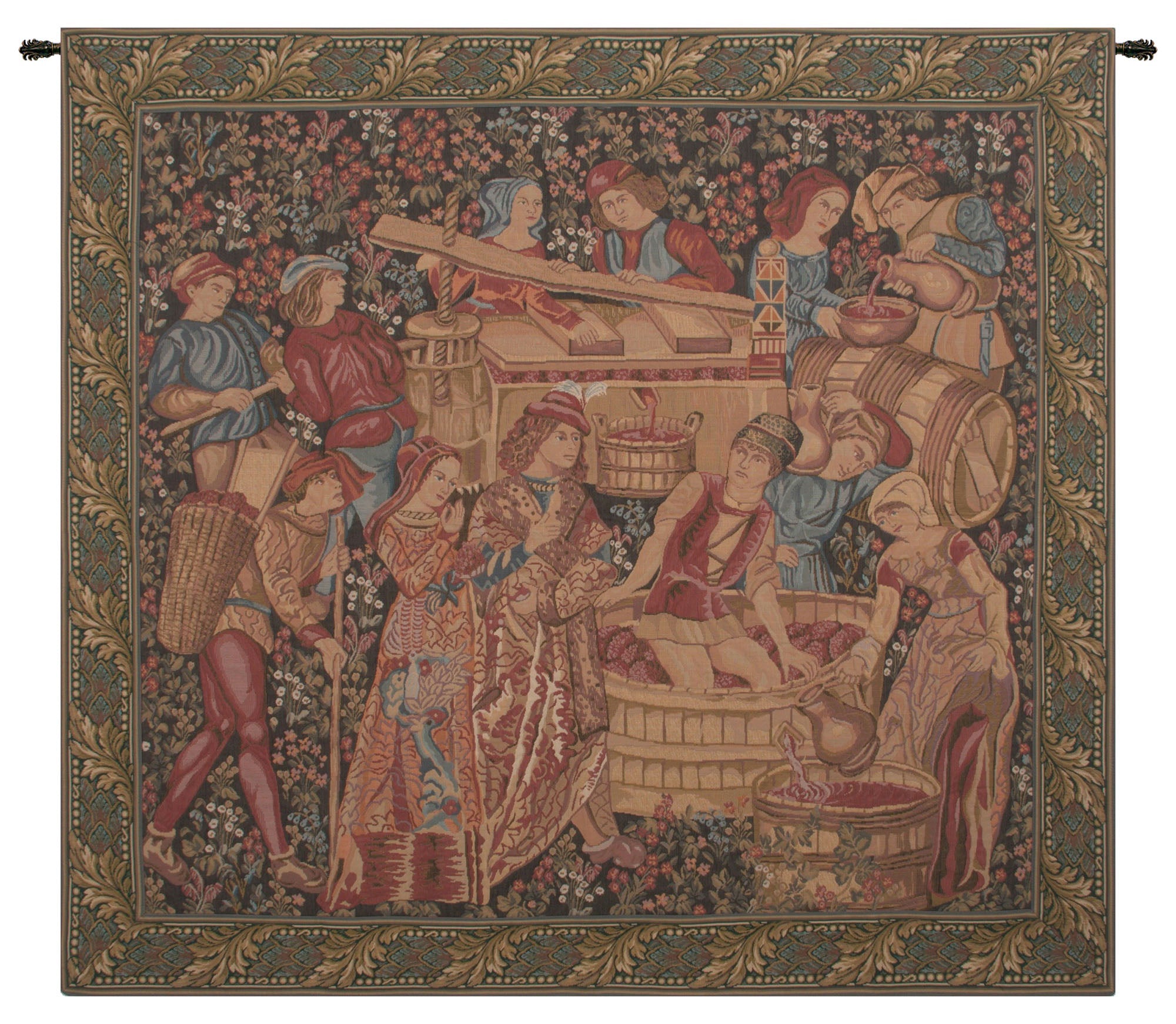 Antique Vendange Left Panel Tapestry Wall Hanging