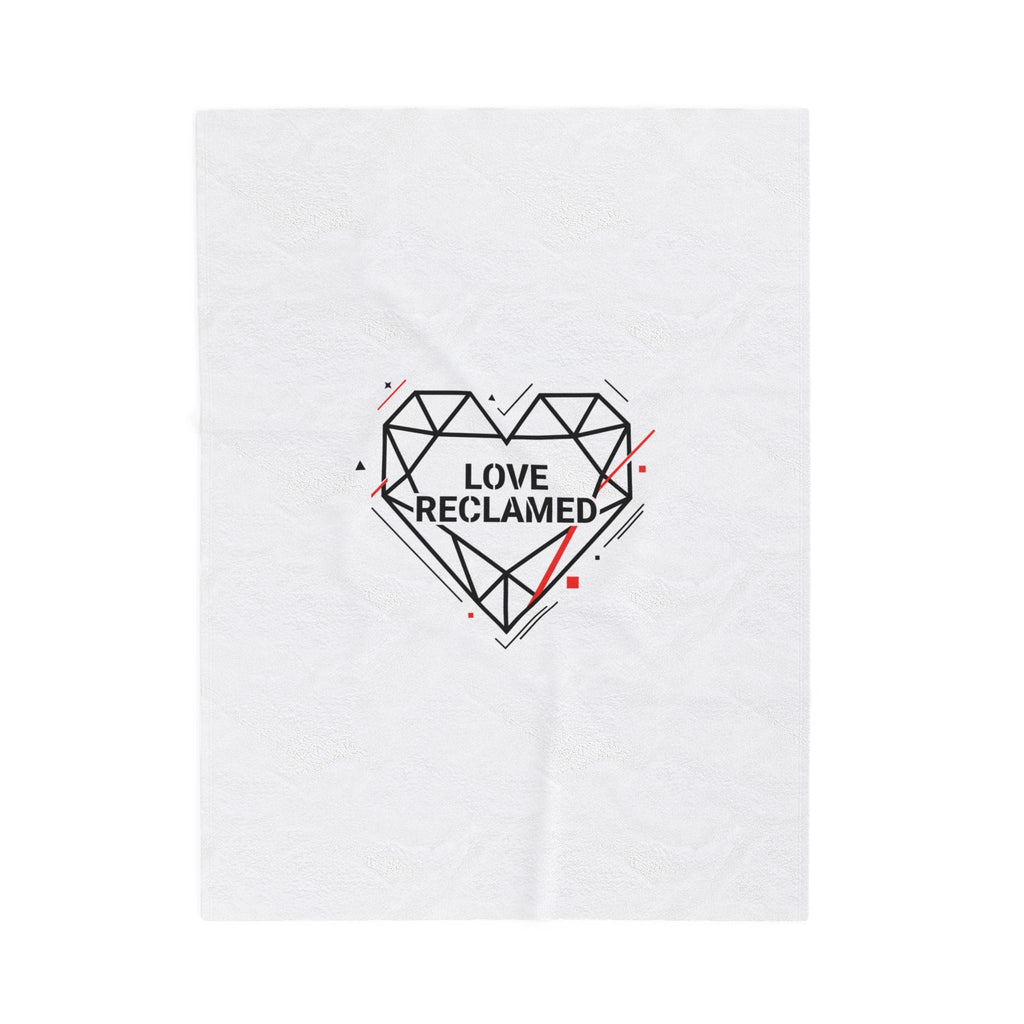 Love Reclaimed Geometric Heart Velveteen Blanket | modern heart, minimalist love icon