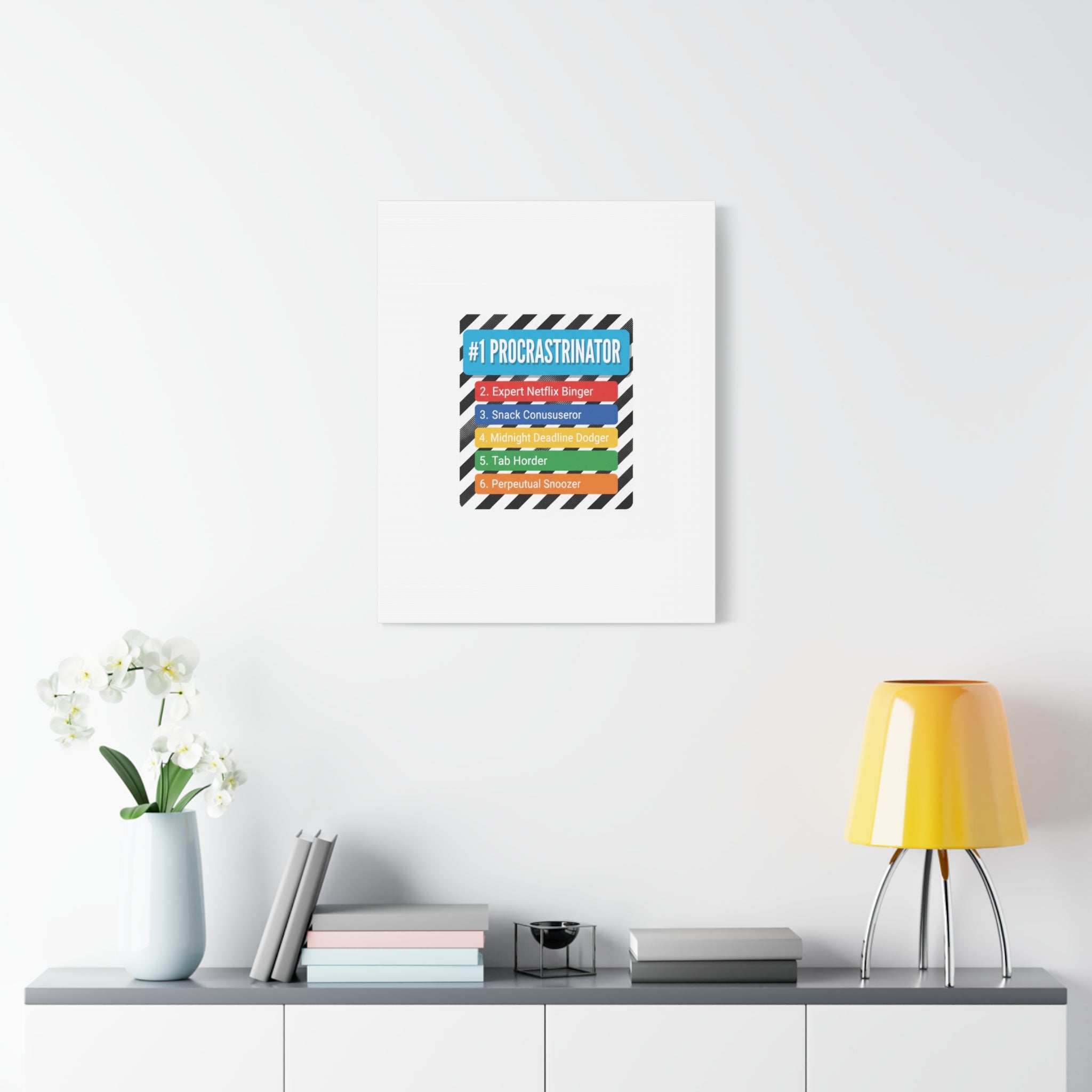 #1 Procrastinator Canvas, Rank-Style List Poster | Top-List Ranking Obsession