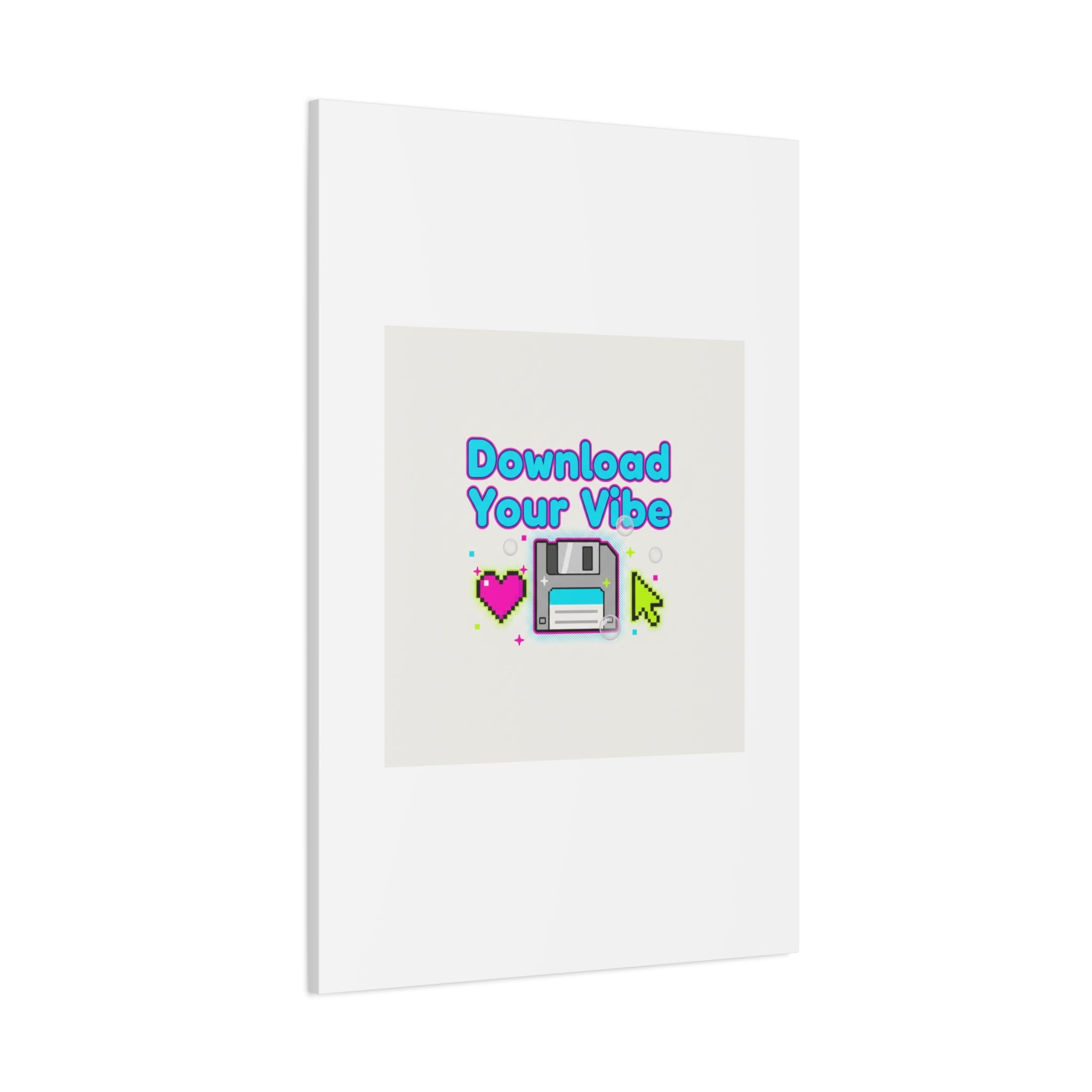 Download Your Vibe Canvas | Y2K Retro Tech, Pixel Floppy Disk Poster