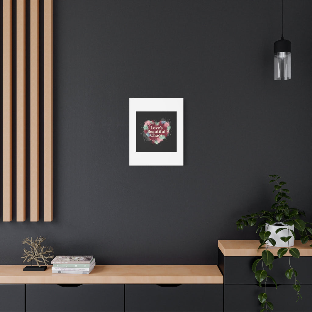 Love's Beautiful Chaos Canvas Print | Soft Grunge Hearts, Distressed Heart Art