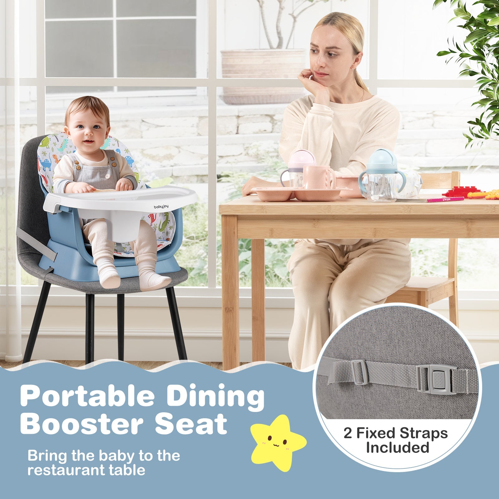 16-in-1 Baby High Chair with Activity Center and Booster Seat for Babies and Toddlers
