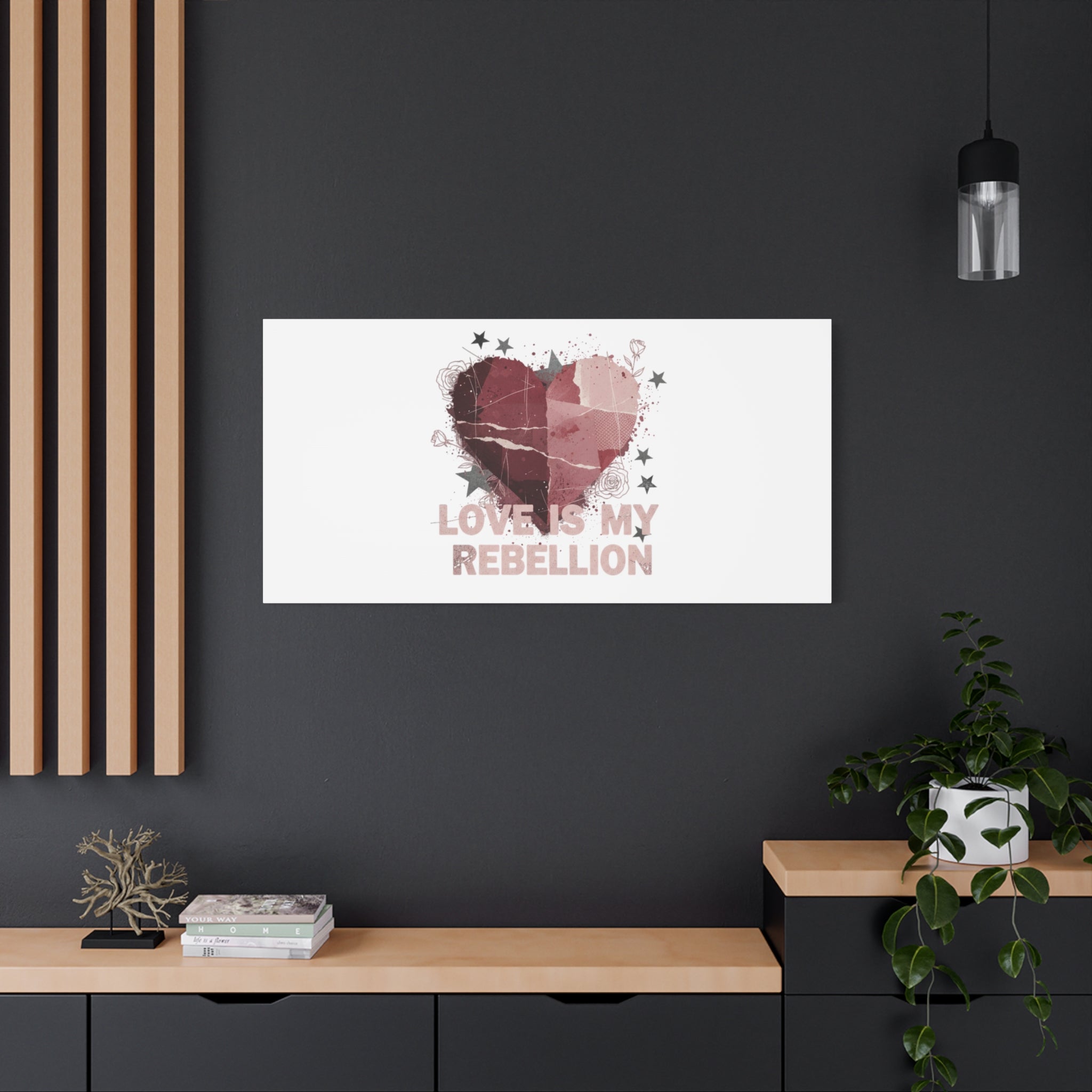 Love Is My Rebellion Canvas | Soft Grunge Hearts, Distressed Valentine Collage