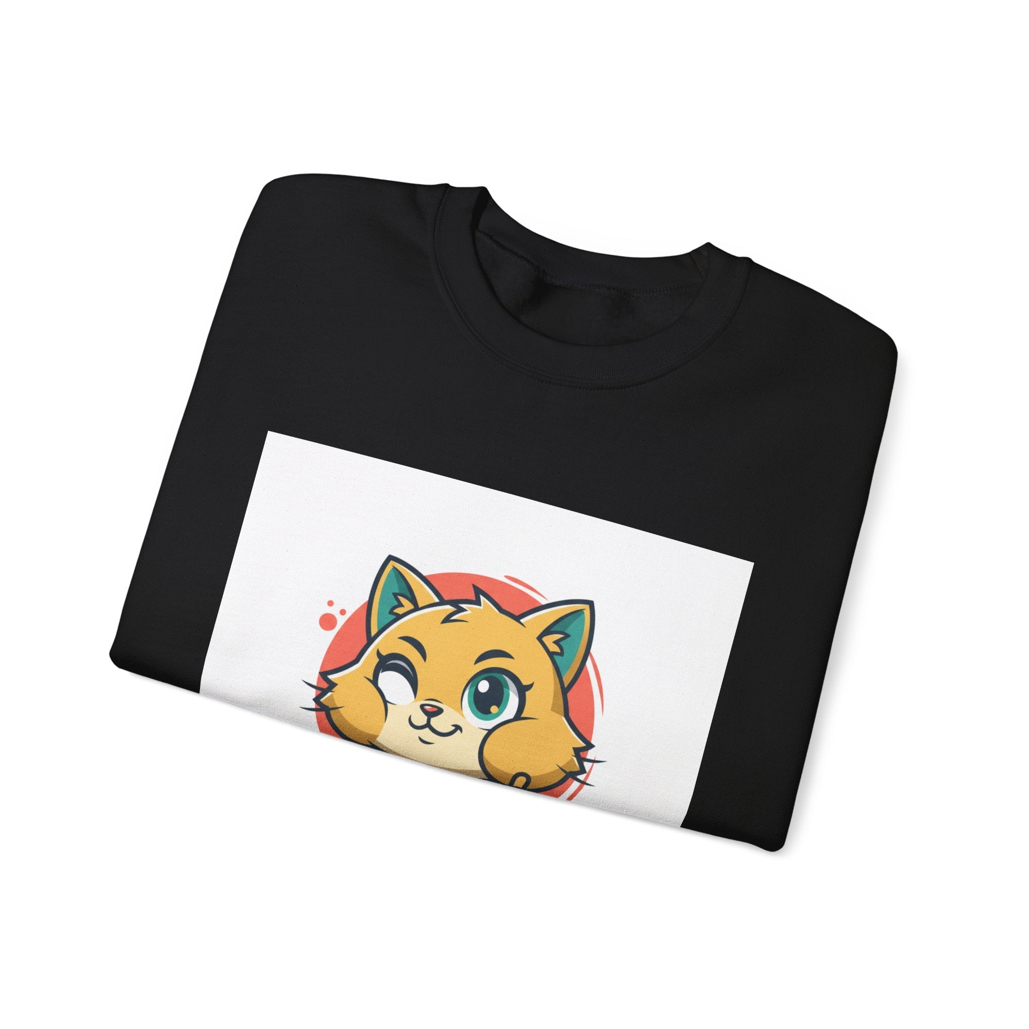 Cute Cheeky Kitty Illustration Sweatshirt | Rodent-Core Cute-Meets-Subversive