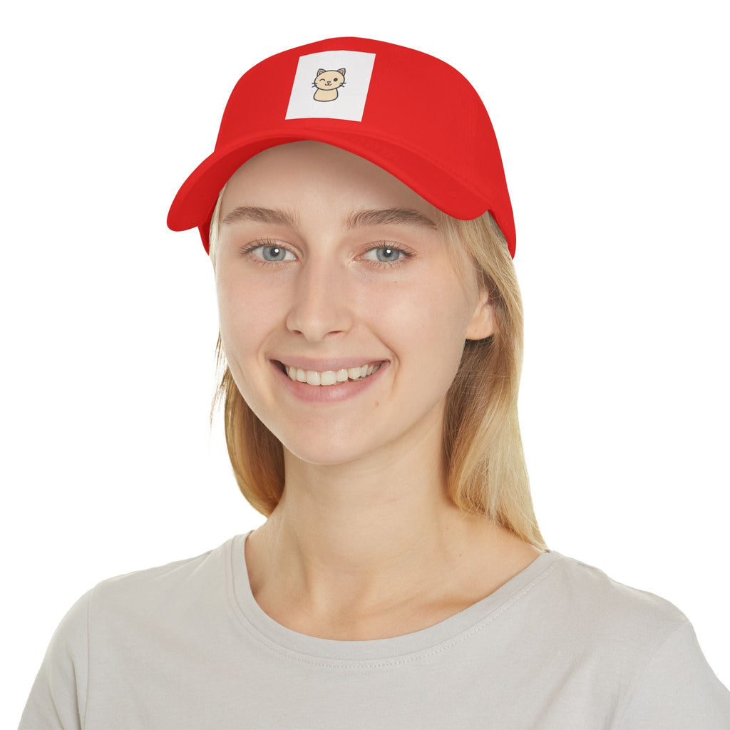 Cute Cat Patch Baseball Cap — Minimalist Kitten Embroidered Hat