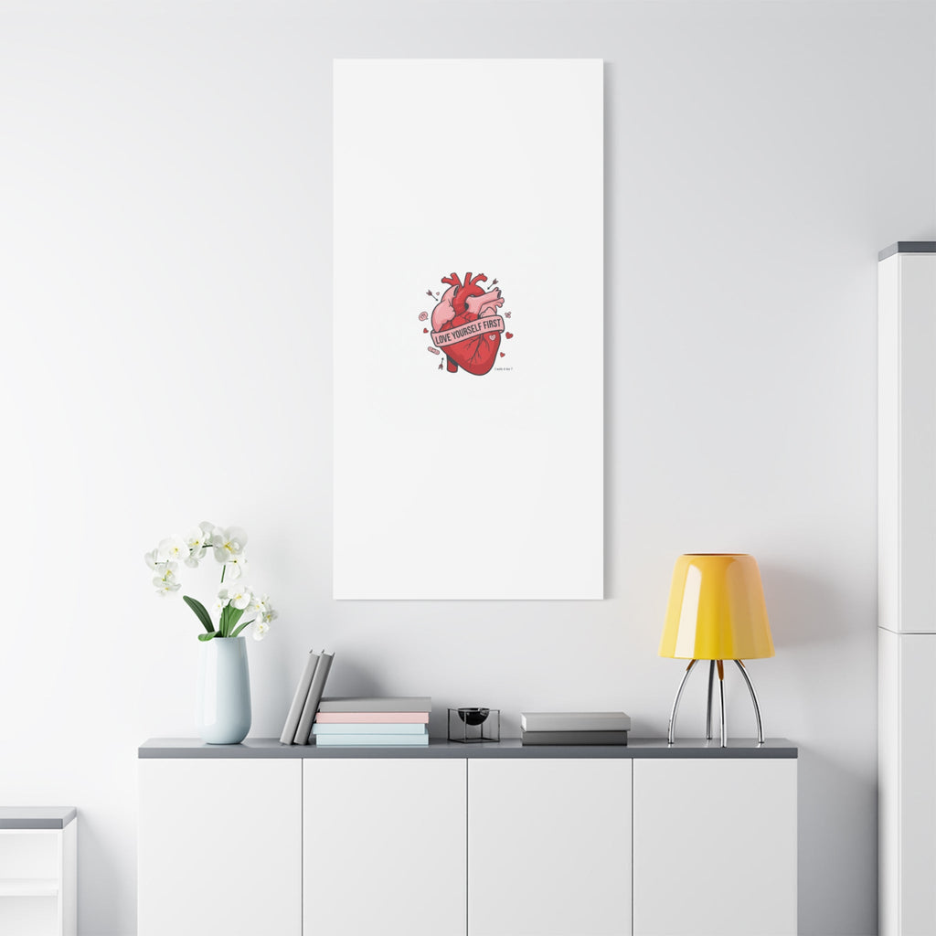 Love Yourself First Canvas, Hearts-with-a-Twist, Anti-Valentine Art