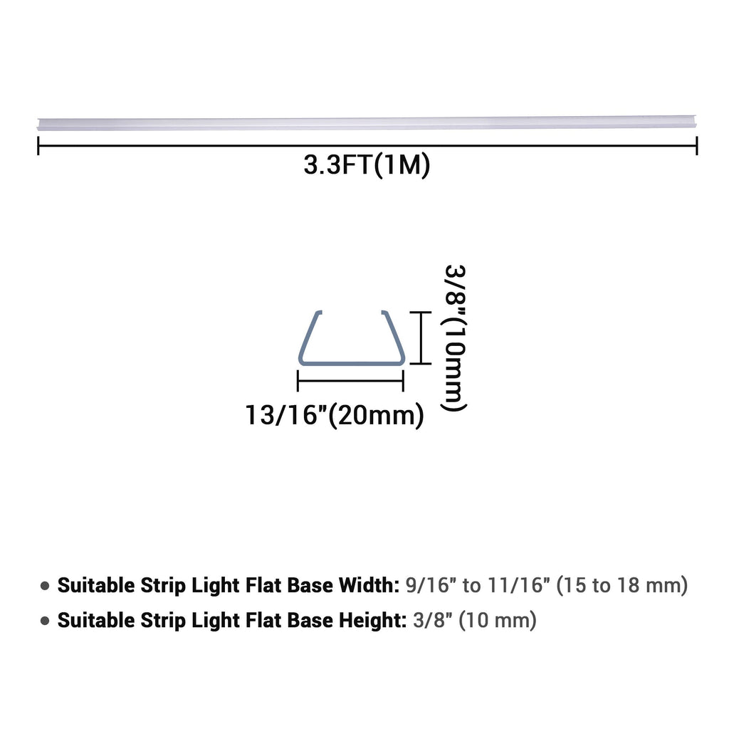 Yescom 3ft 11/16in. Plastic U-Channels Set(5) - for RGBW Neon Rope Lights