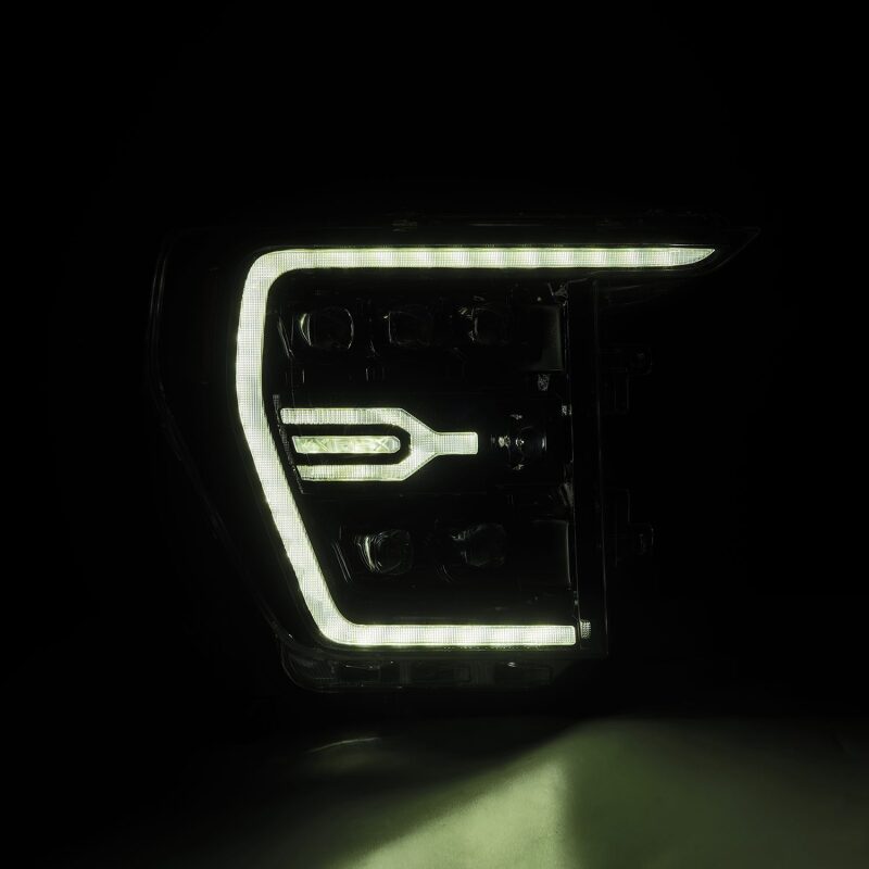 AlphaRex 21-22 Ford F-150 NOVA LED Proj Headlights Plank Style Alpha Blk w/Activ Light/Seq Signal 880138 *Discontinued