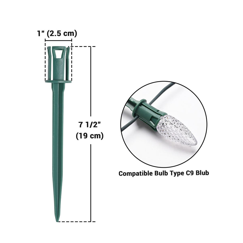 Yescom C7 C9 Christmas Light Clips, Hangers, Stakes, End Caps
