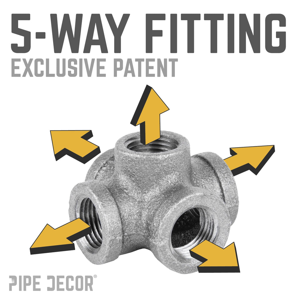 1/2 in. Black 5 - Way Fitting - PhishStones Products