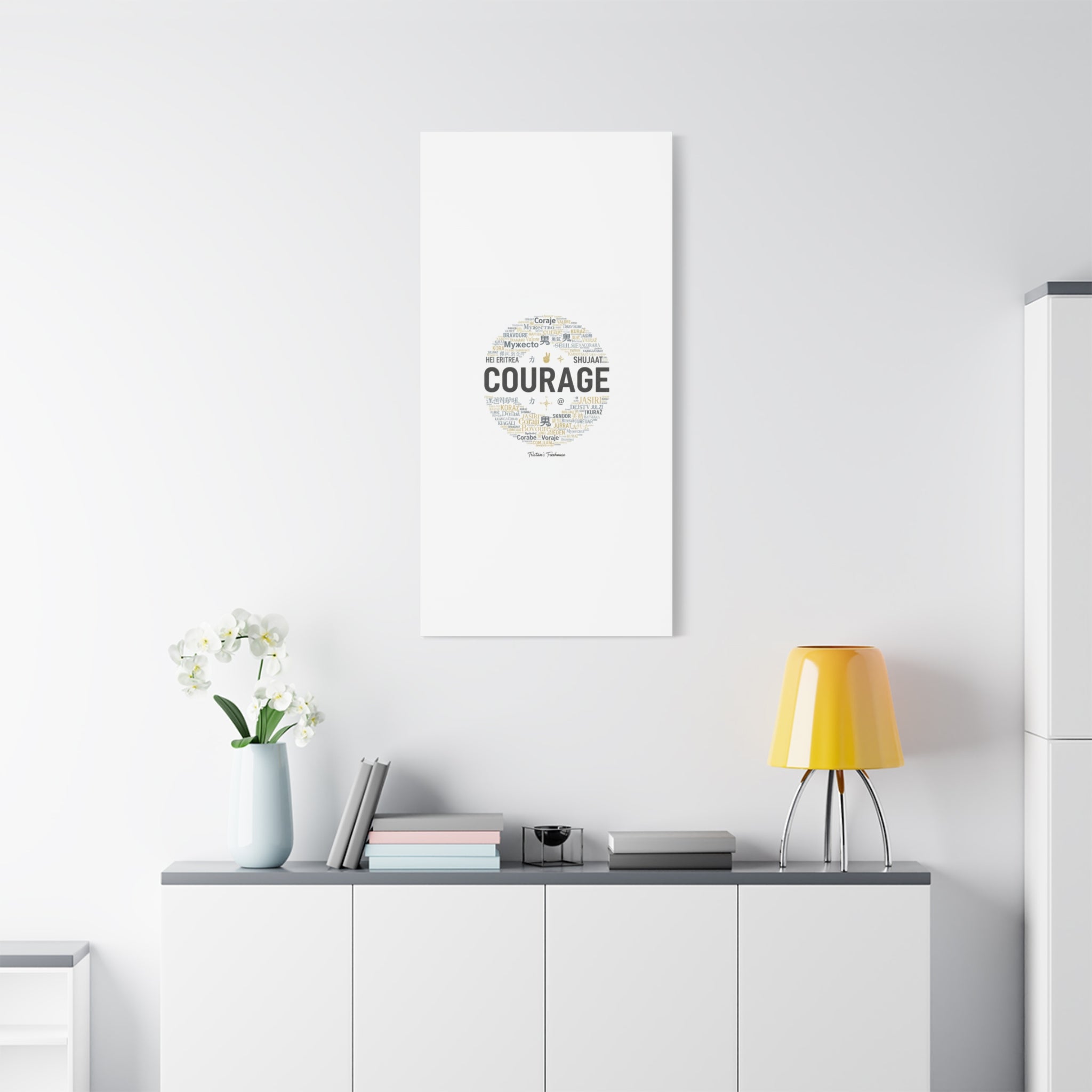 Courage Word Cloud Canvas | Fresh-Start Minimalism art print