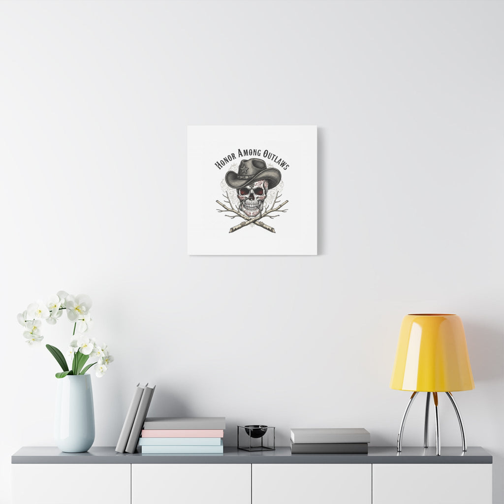 Honor Among Outlaws Canvas | Western Skull Art, Gothic Americana Desert Noir