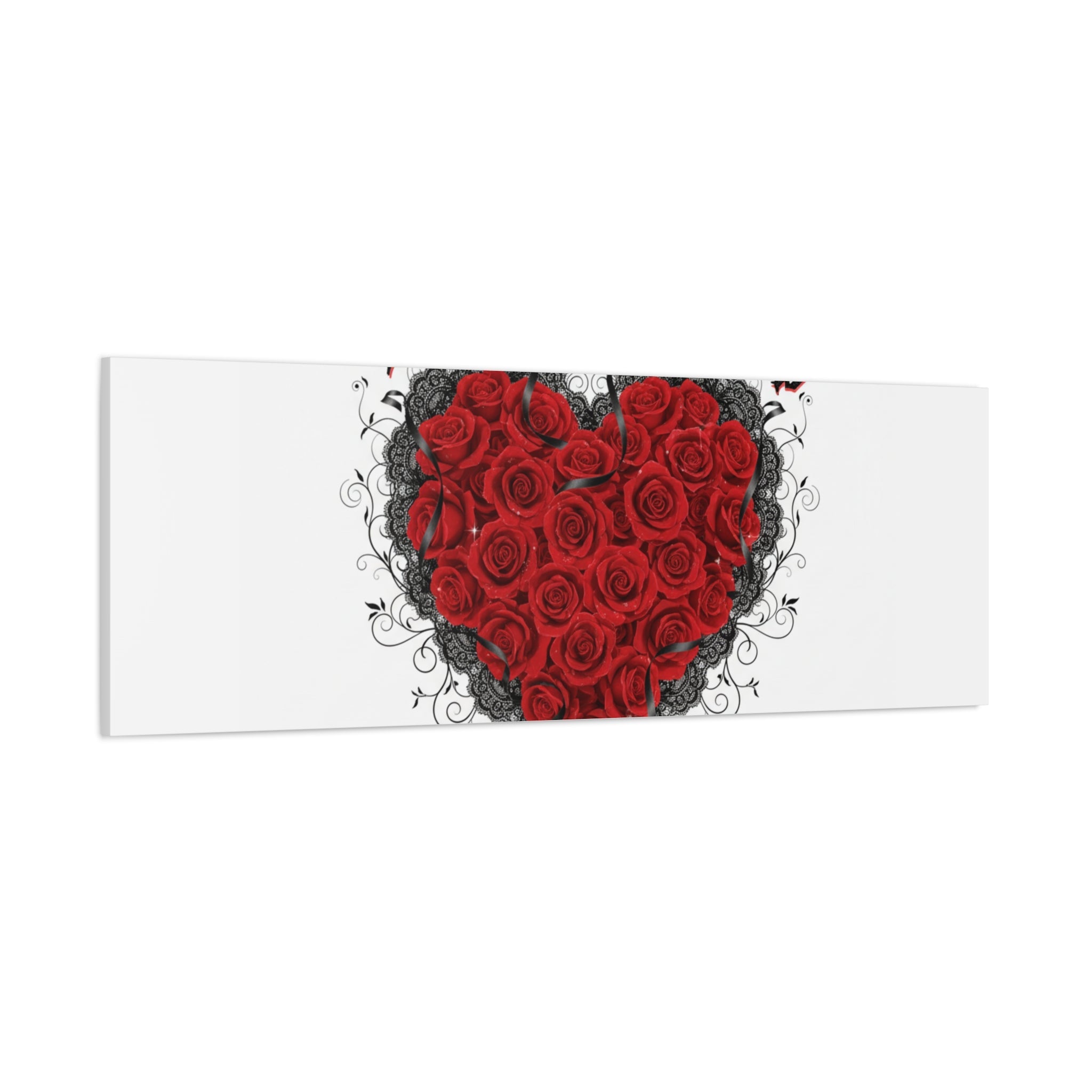 Love Dark and Deep Heart Canvas, Nu Romantic Gothic Romance, 80s Nostalgia