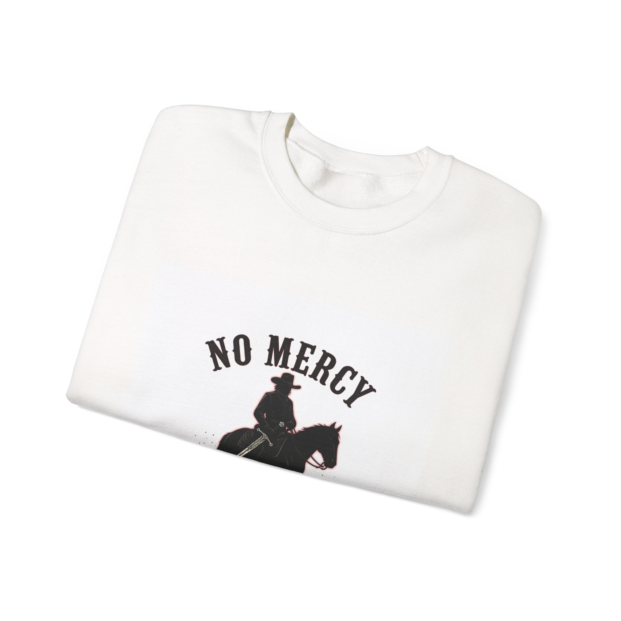 No Mercy cowboy silhouette Sweatshirt | western skull art, gothic Americana
