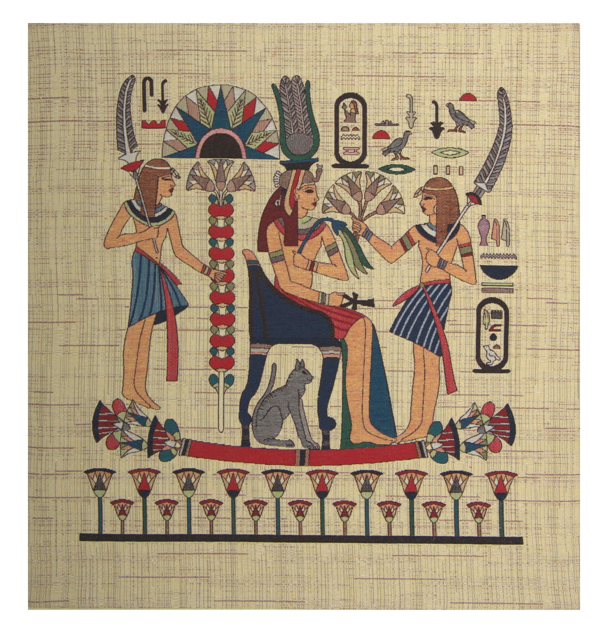 Papyrus Flowers for the Queen Stretched Wall Tapestry