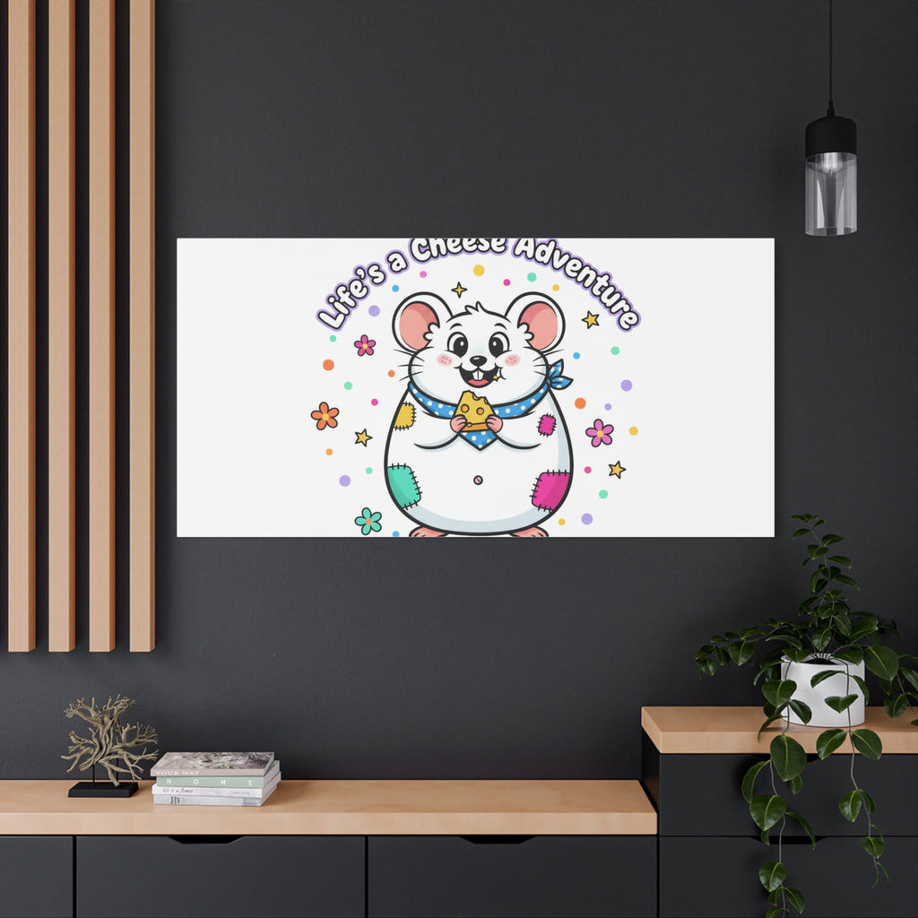 Life's a Cheese Adventure Canvas | Rodent-Core rat art print