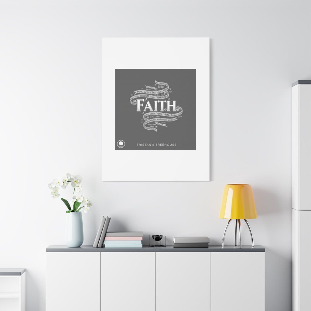 handwritten faith ribbon Canvas | sketch aesthetic, doodle design