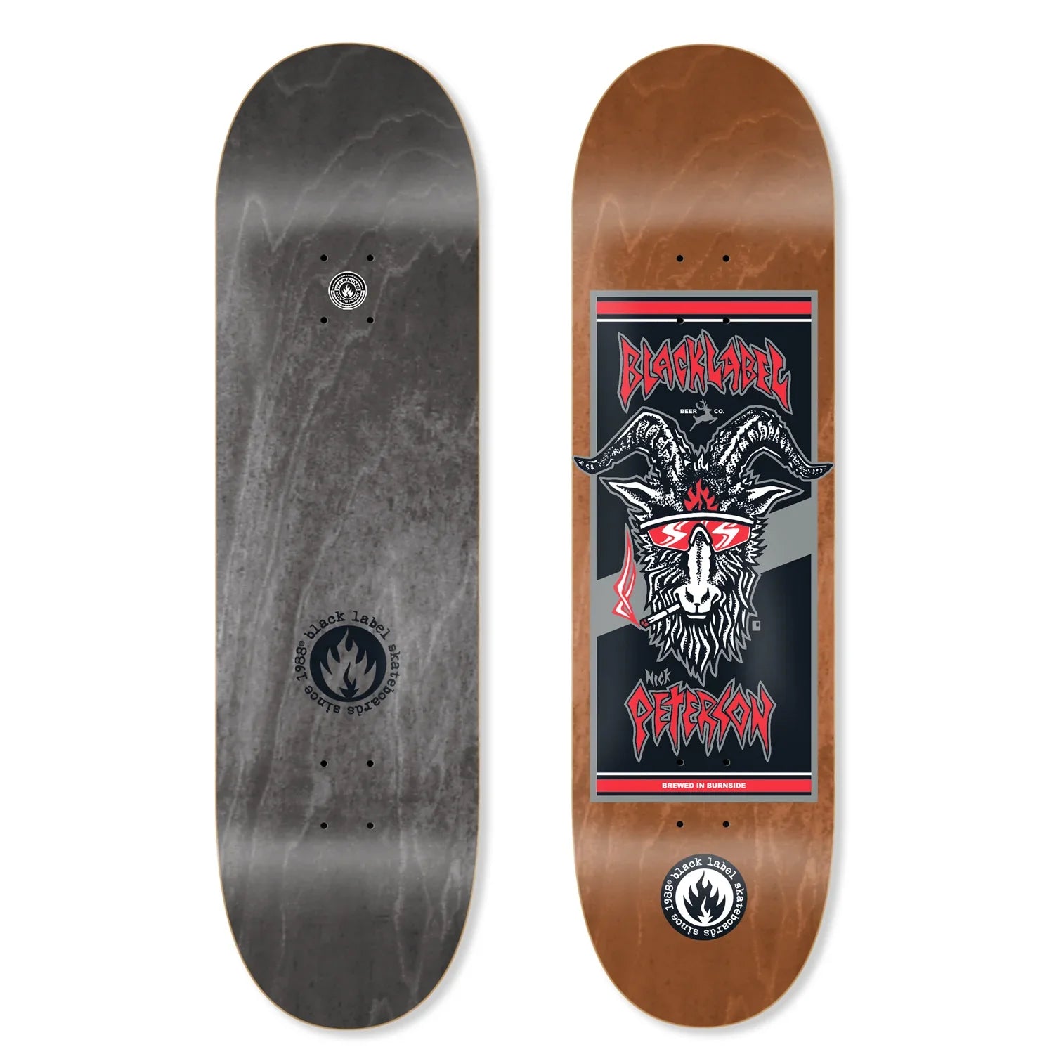 Black Label Nick Peterson "BURNSIDE BREW" 9.5" Skateboard Deck