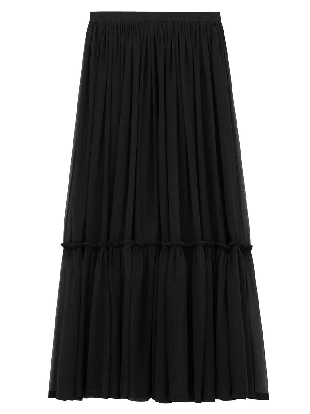Saint Laurent Women Gonna A Balze In Mussola Di Crêpe Di Seta