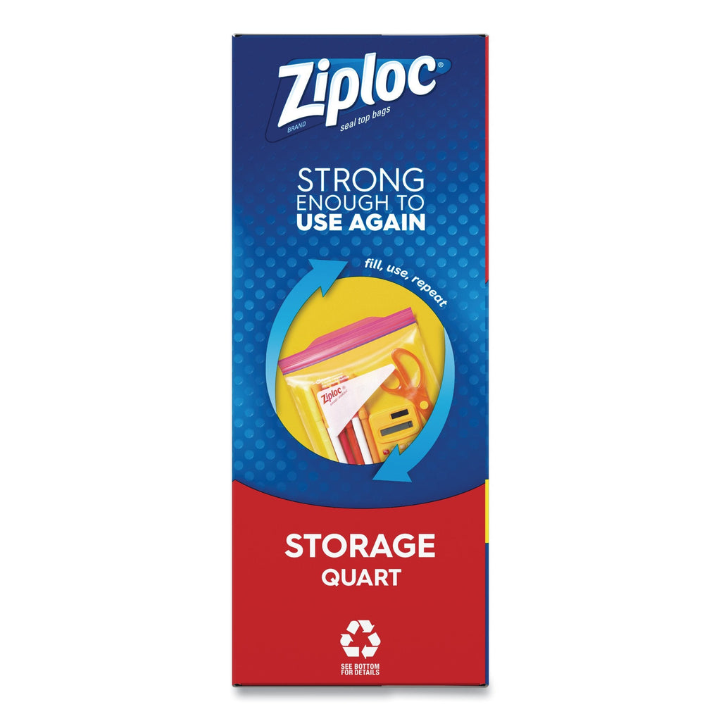 Reclosable Bag Ziploc® 7 X 7-7/16 Inch Plastic Clear / White Block Zipper Closure SJN314469BX