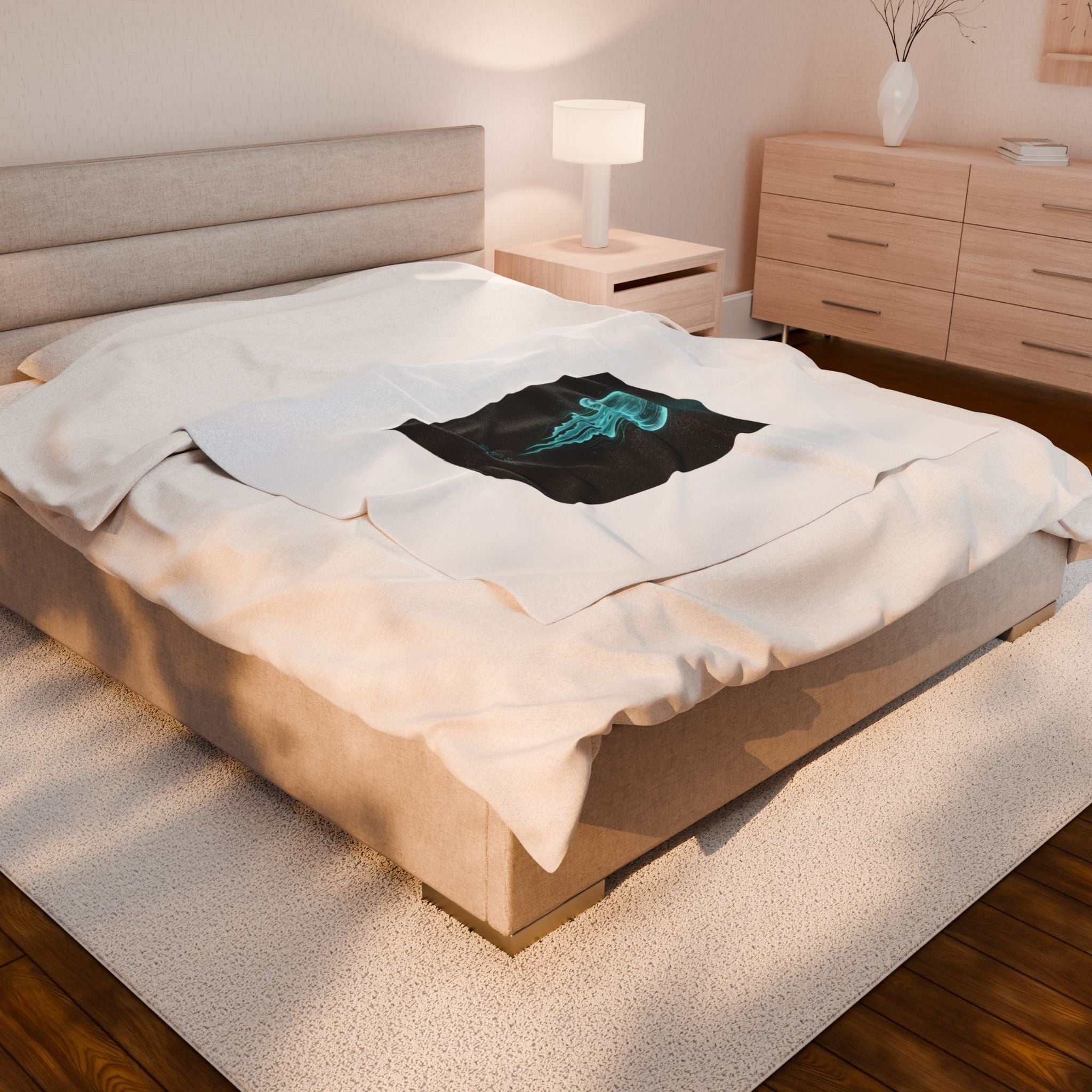 Bioluminescent Jellyfish Blanket | Neon Deep Sea Aesthetic