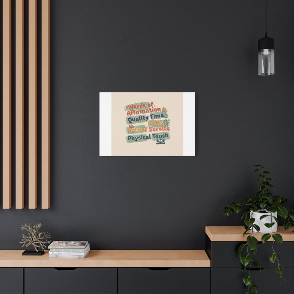 Love Languages List Matte Canvas Wall Art | love language meme, relationship humor