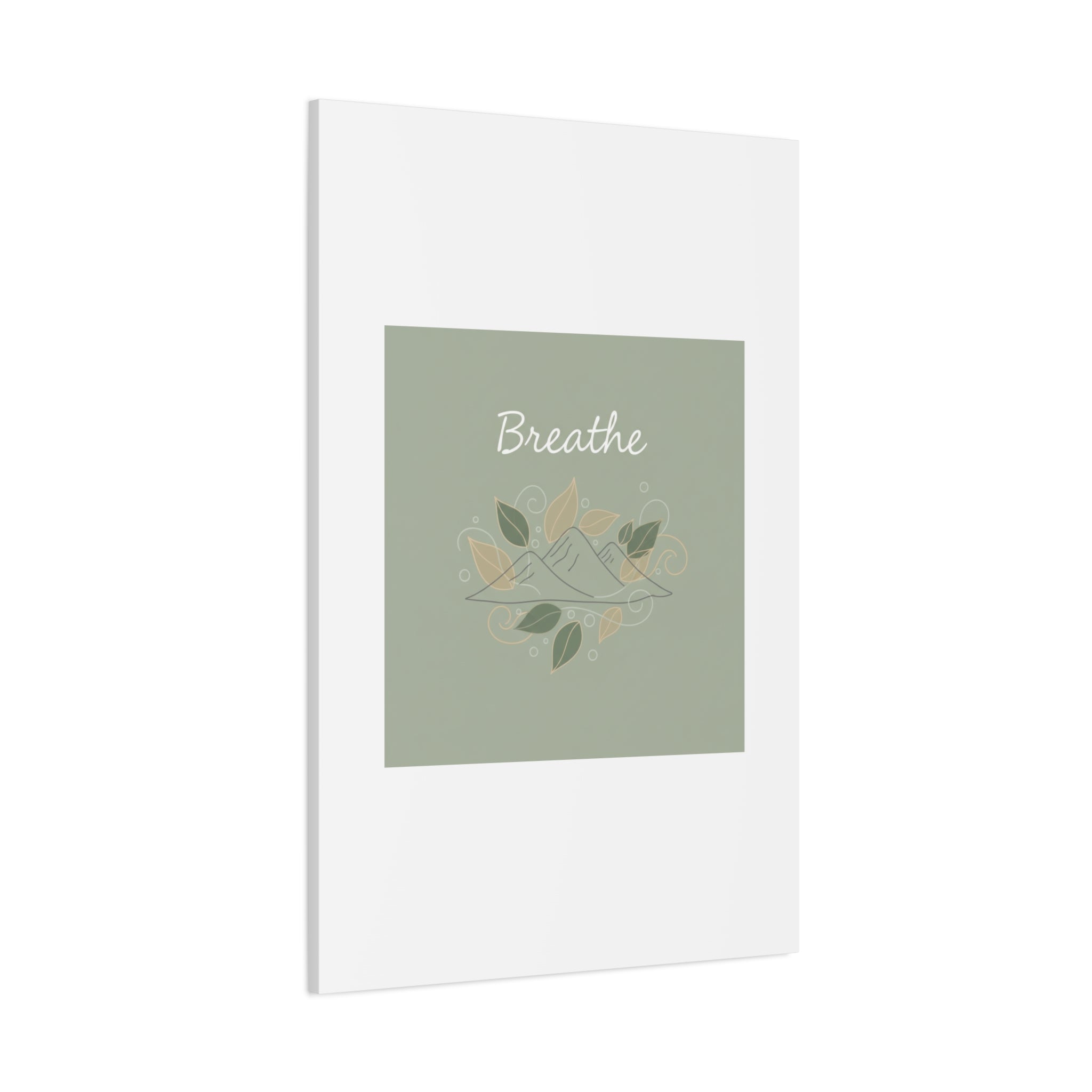 Breathe Mountain Line Canvas | Nature Symbols, Minimal Forest Wall Art