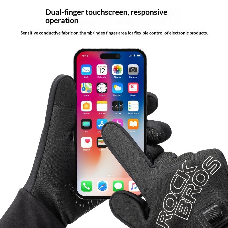 Charging Heating Warming Touchscreen-compatible Cycling Gloves